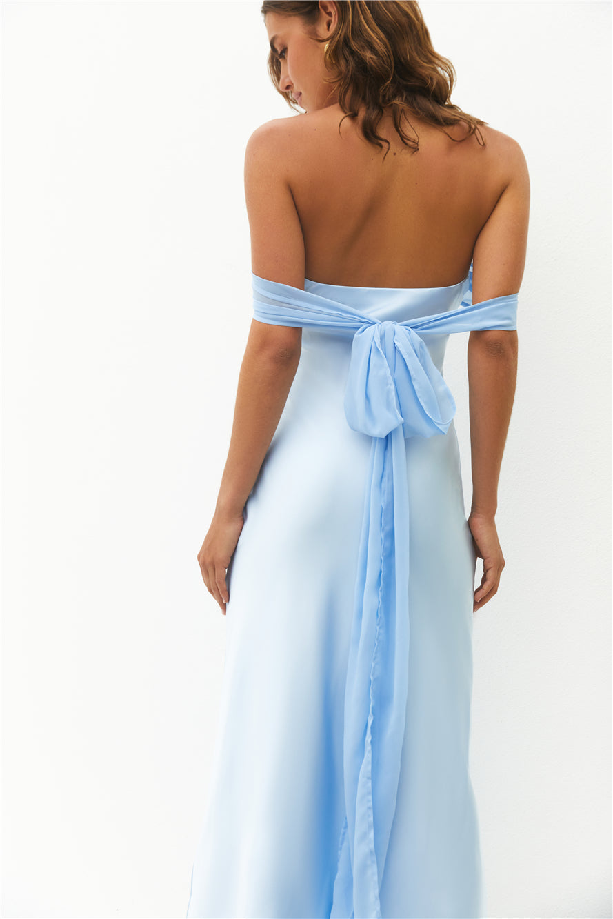 Cleo Cove Strapless Maxi Dress Blue