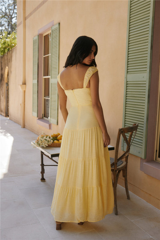 Crystal Waters Maxi Dress Yellow