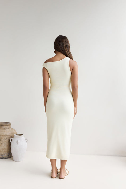 Moonlit Moments Off Shoulder Mesh Maxi Dress Yellow