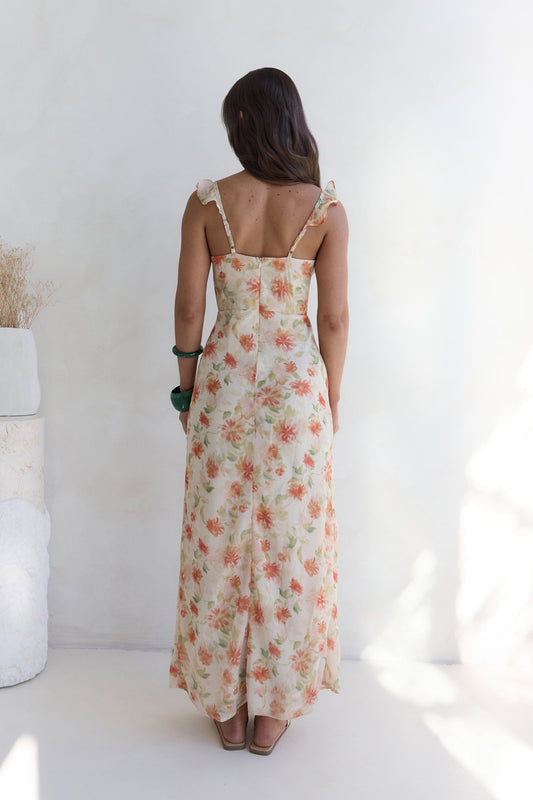 Glimmer Glide Maxi Dress Orange