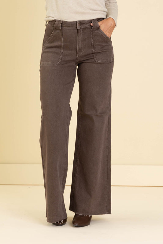 Judy Blue Brown Retro Wide Jeans