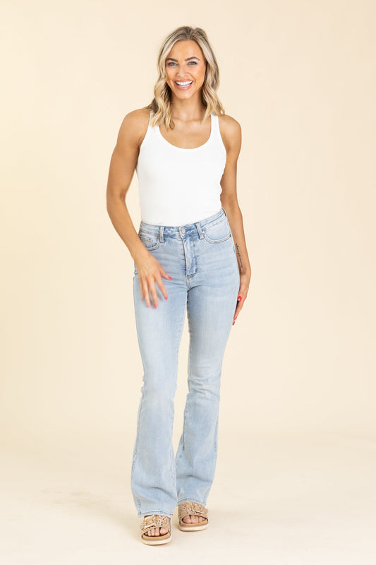 Judy Blue Light Wash 3 Inseam Bootcut Jeans
