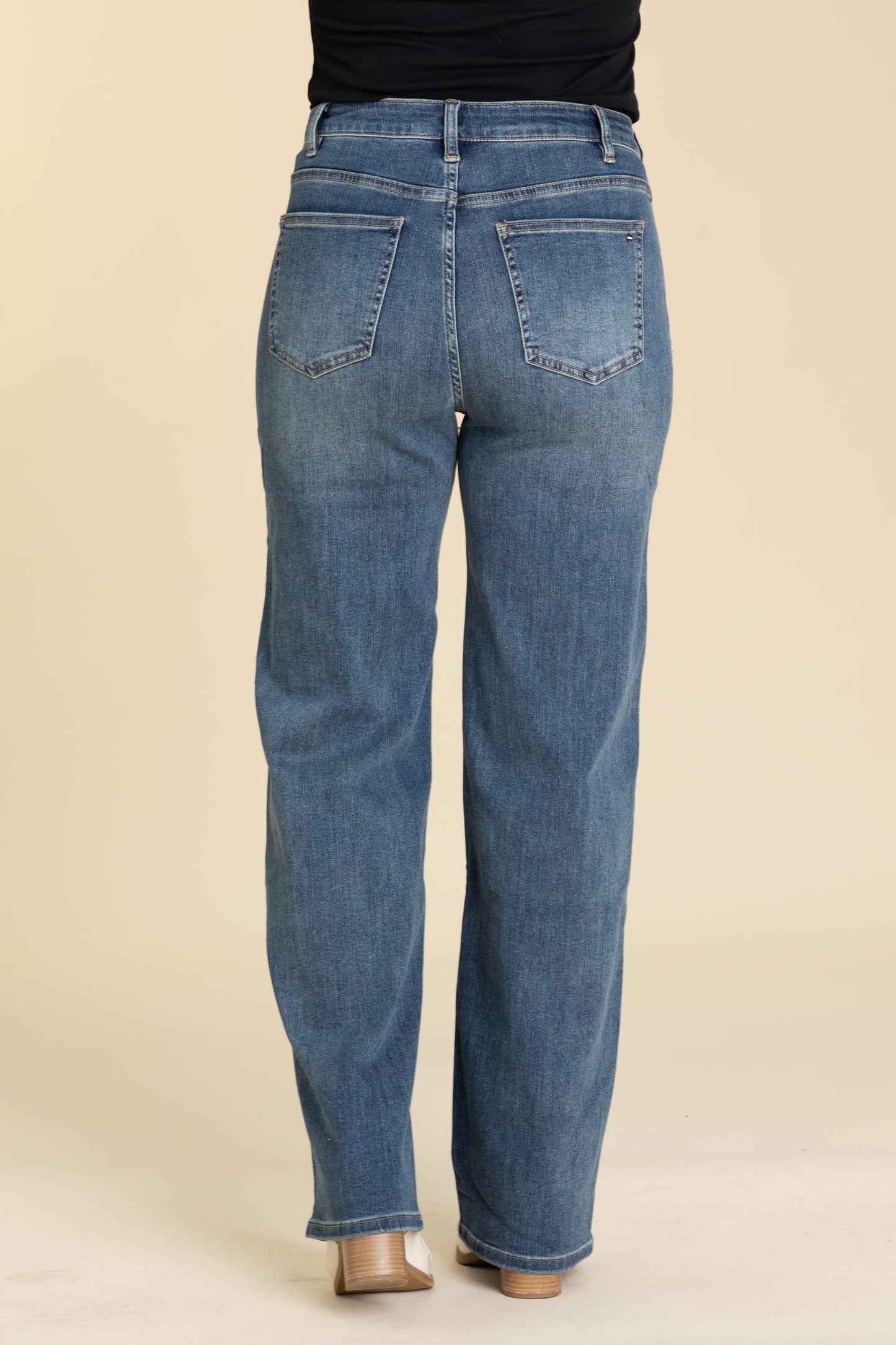 Mica Dark Wash Super High Straight Leg Jeans