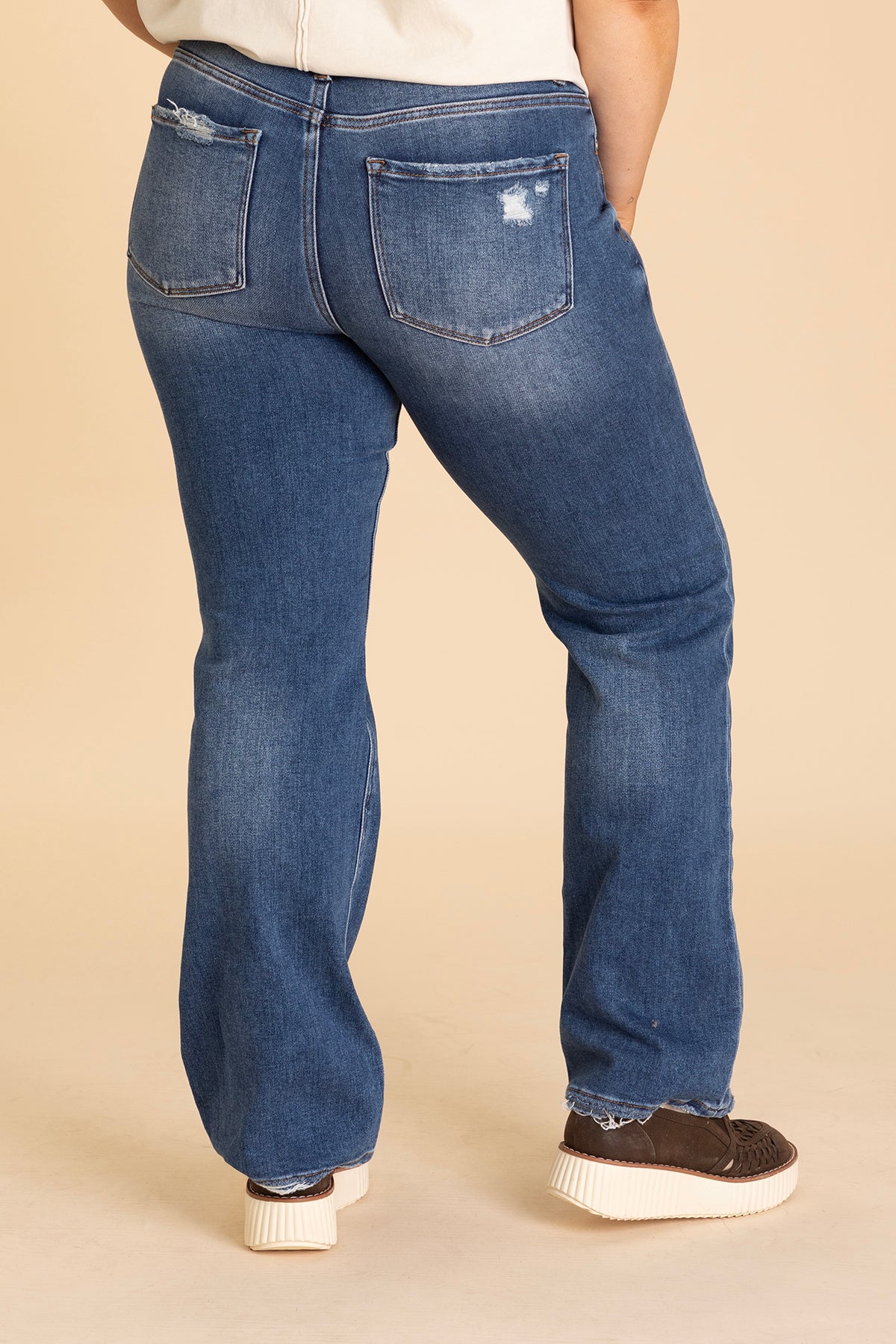 Risen High Rise Ankle Straight Jeans