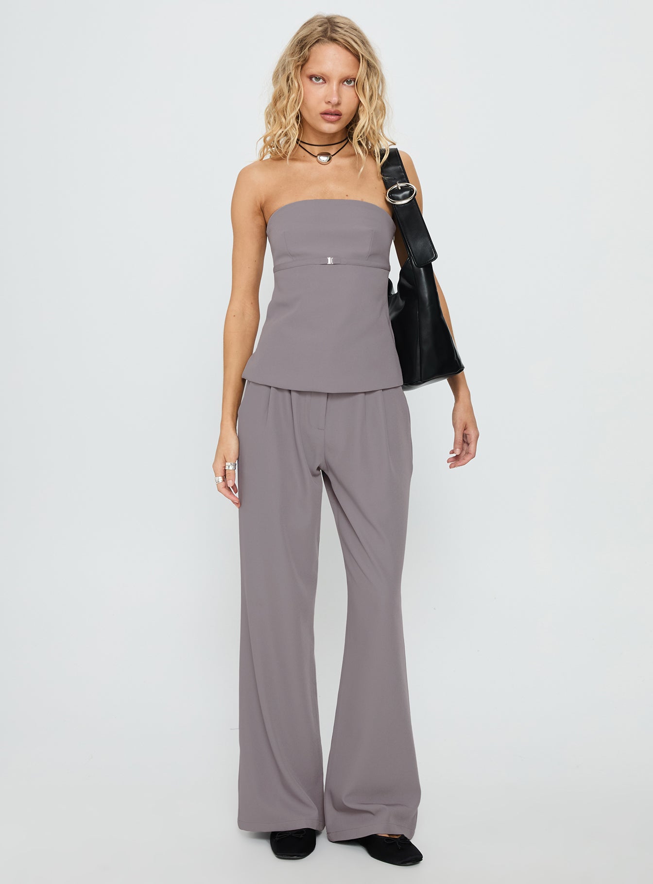 Irresistible Strapless Top Grey