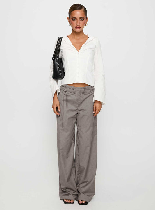 Just Have Fun Wide Leg Pant Grey Petite