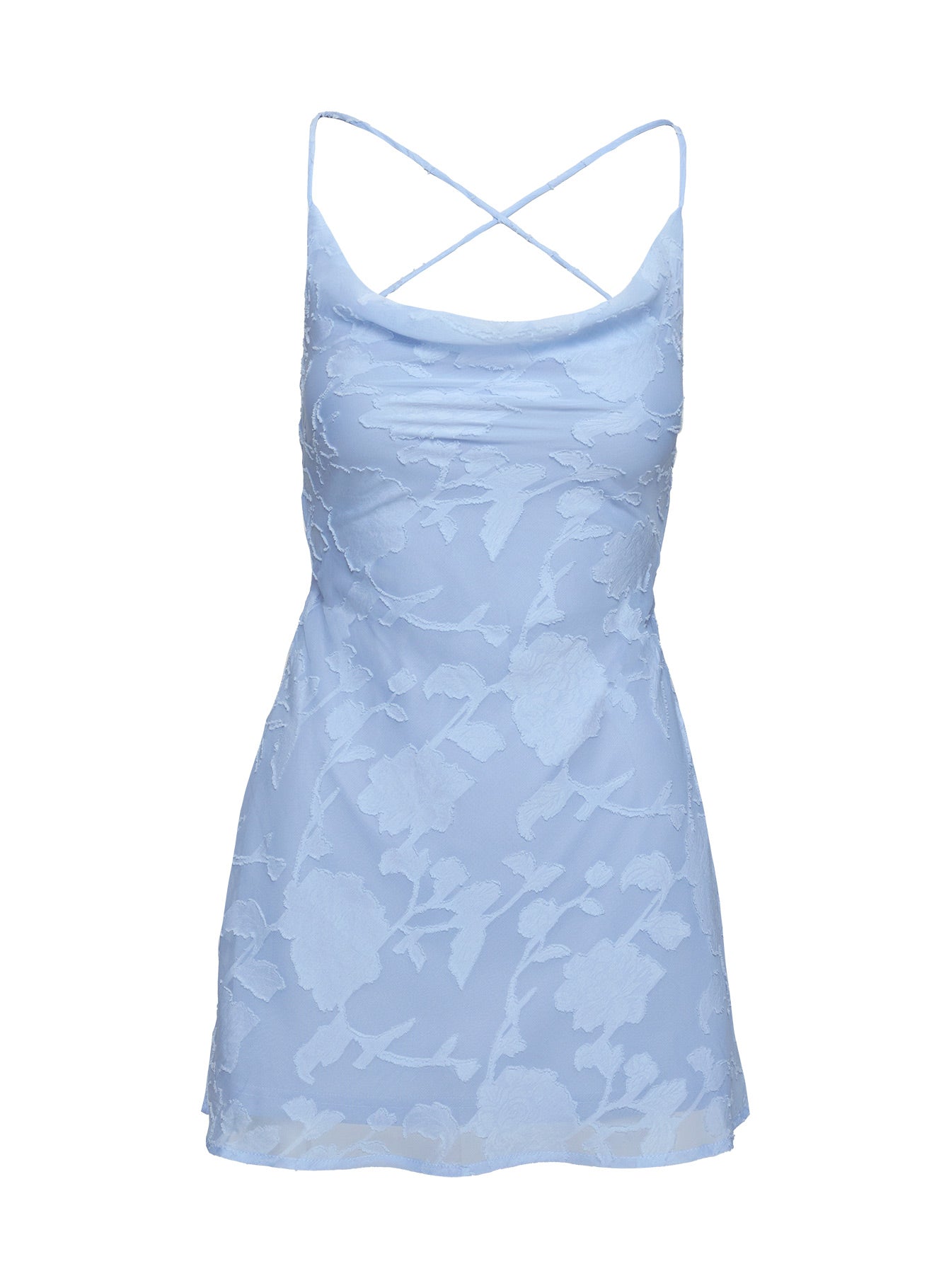 Celena Mini Dress Light Blue Burnout Petite