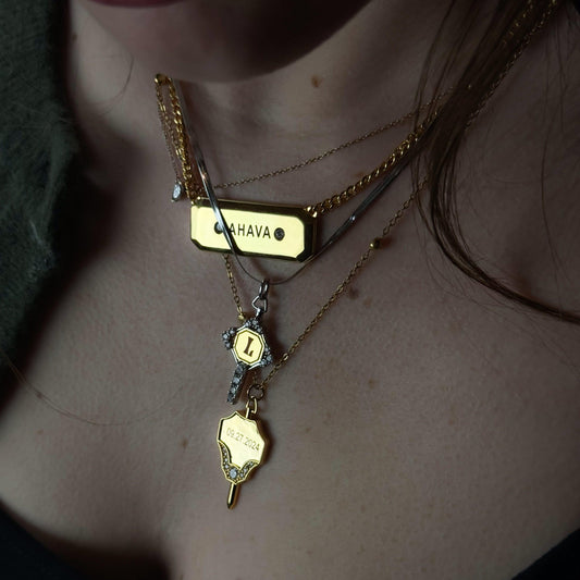 Charlotte Custom Engraving Key Pendant Necklace