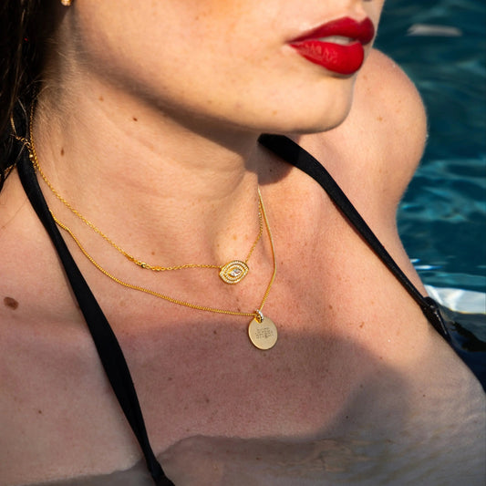 Circle Pendant Custom Engraved Necklace