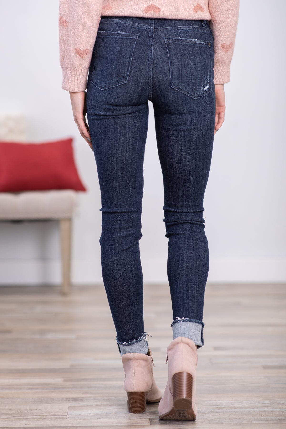 Judy Blue Dark Wash Cuffed Skinny Jeans