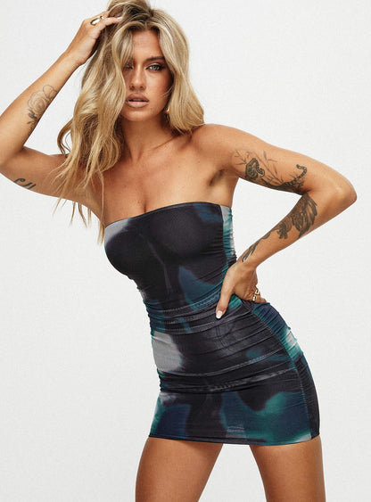 Kalena Mini Dress Navy Multi Petite