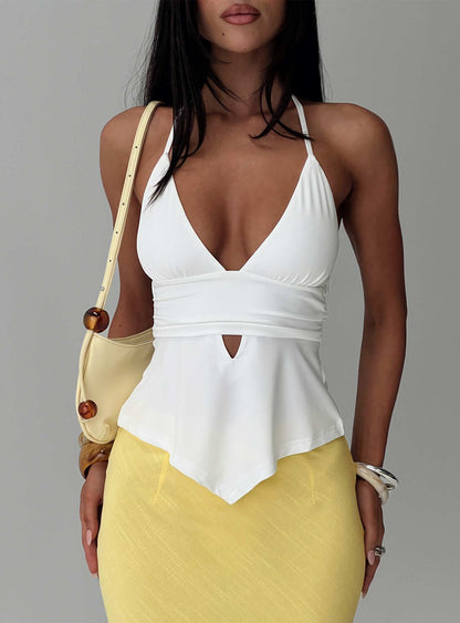 Averee Halter Top White