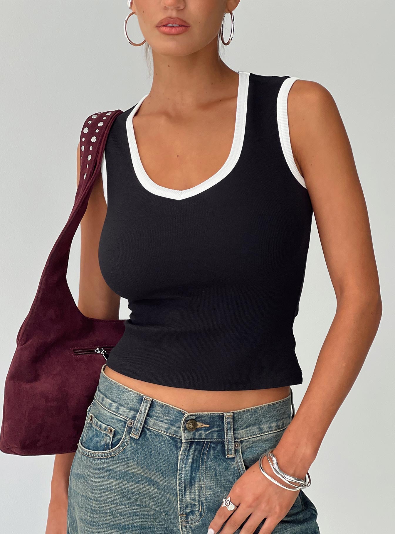 Start Me Up Top Black / White