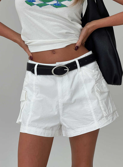 Colonel Cargo Mini Short White Petite