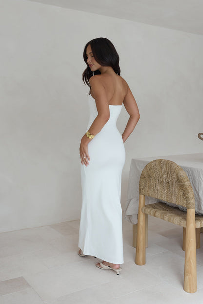 Sandy Stars Strapless Maxi Dress White