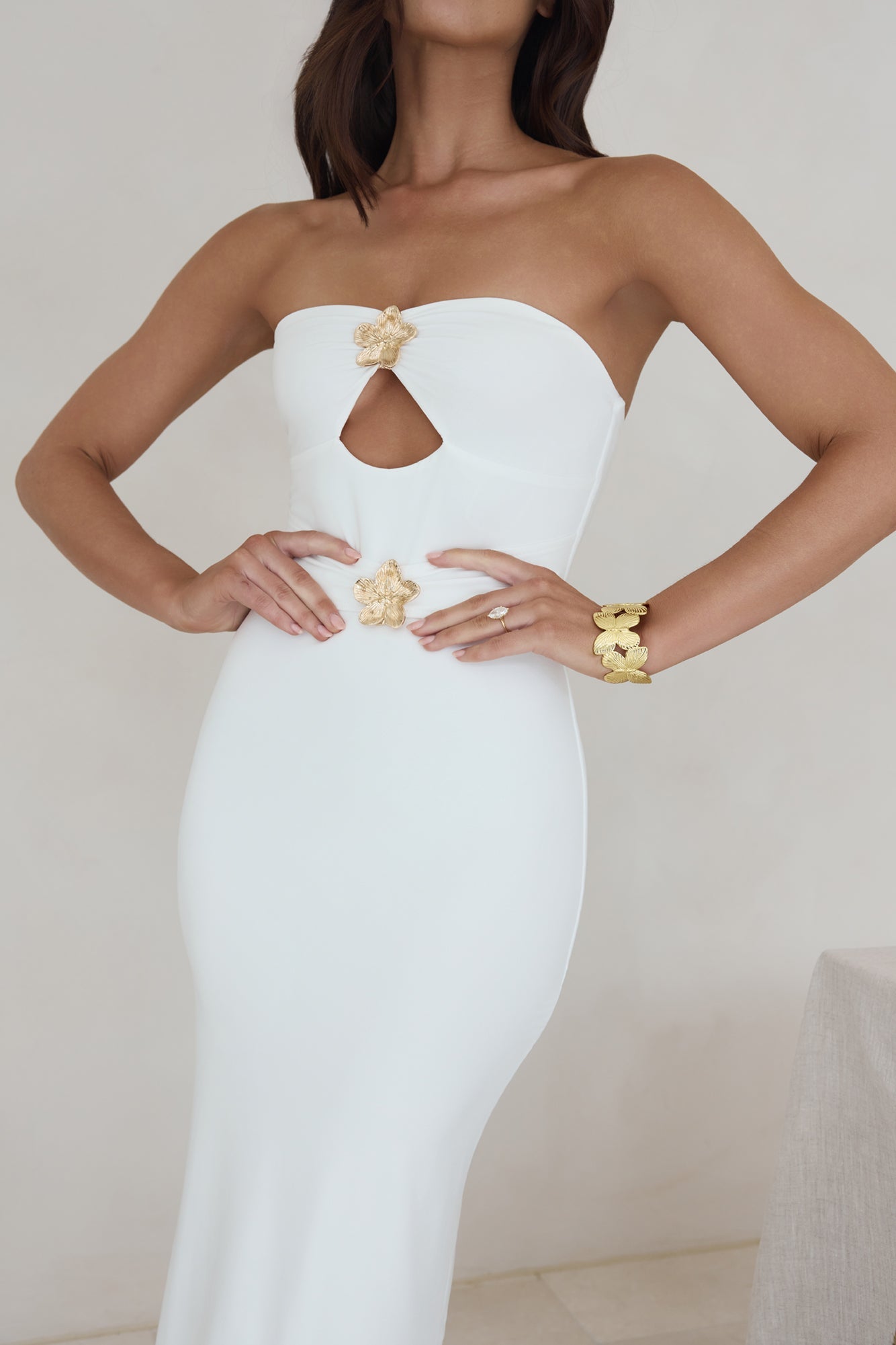 Sandy Stars Strapless Maxi Dress White