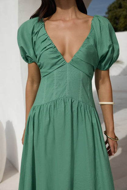 Careful Thinking Maxi Dress Green