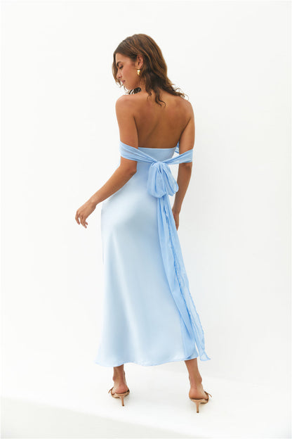 Cleo Cove Strapless Maxi Dress Blue