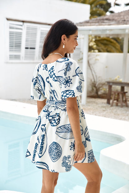 Somewhere Coastal Mini Dress Navy