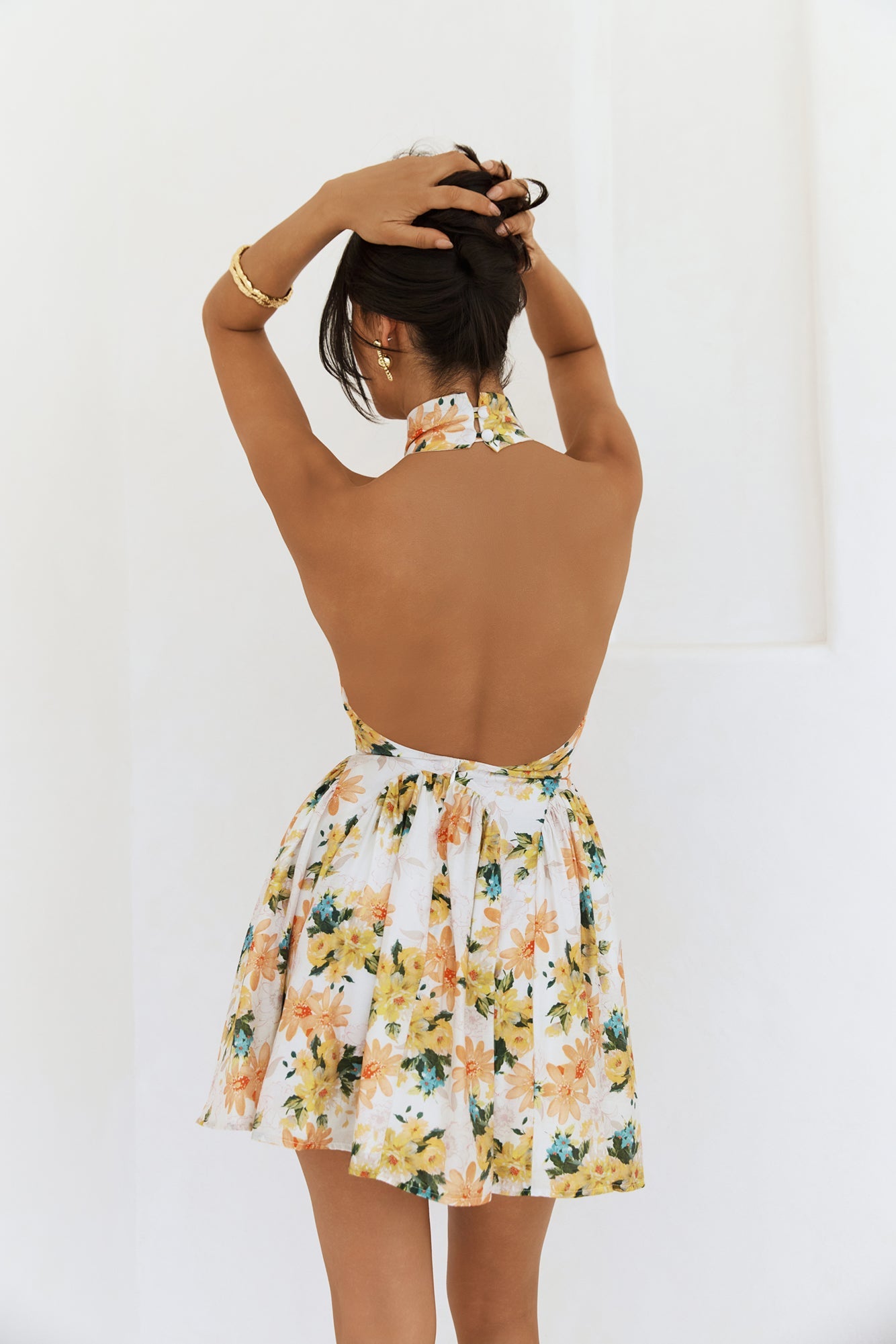 Sophisticated Vision Halter Mini Dress Orange