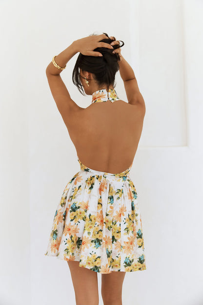 Sophisticated Vision Halter Mini Dress Orange