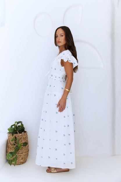 Solar Blooms Maxi Dress Blue