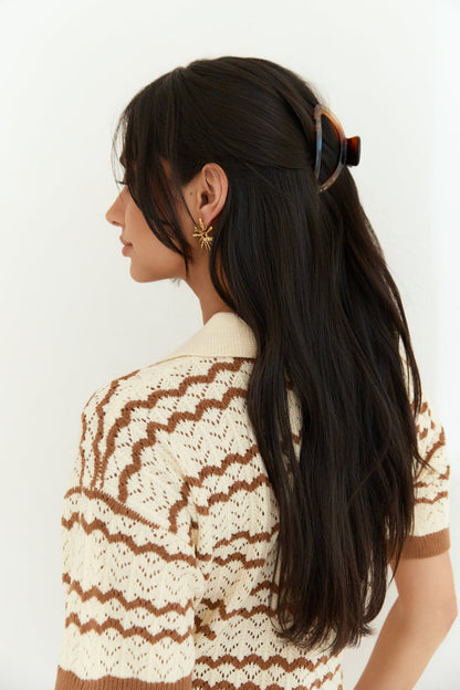 Cobble Stone Knit Maxi Dress Cream