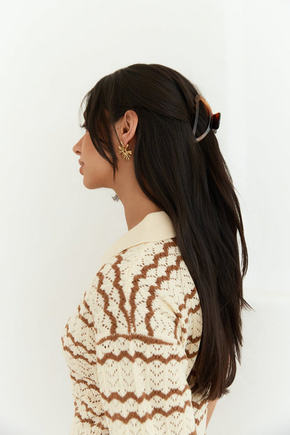 Cobble Stone Knit Maxi Dress Cream