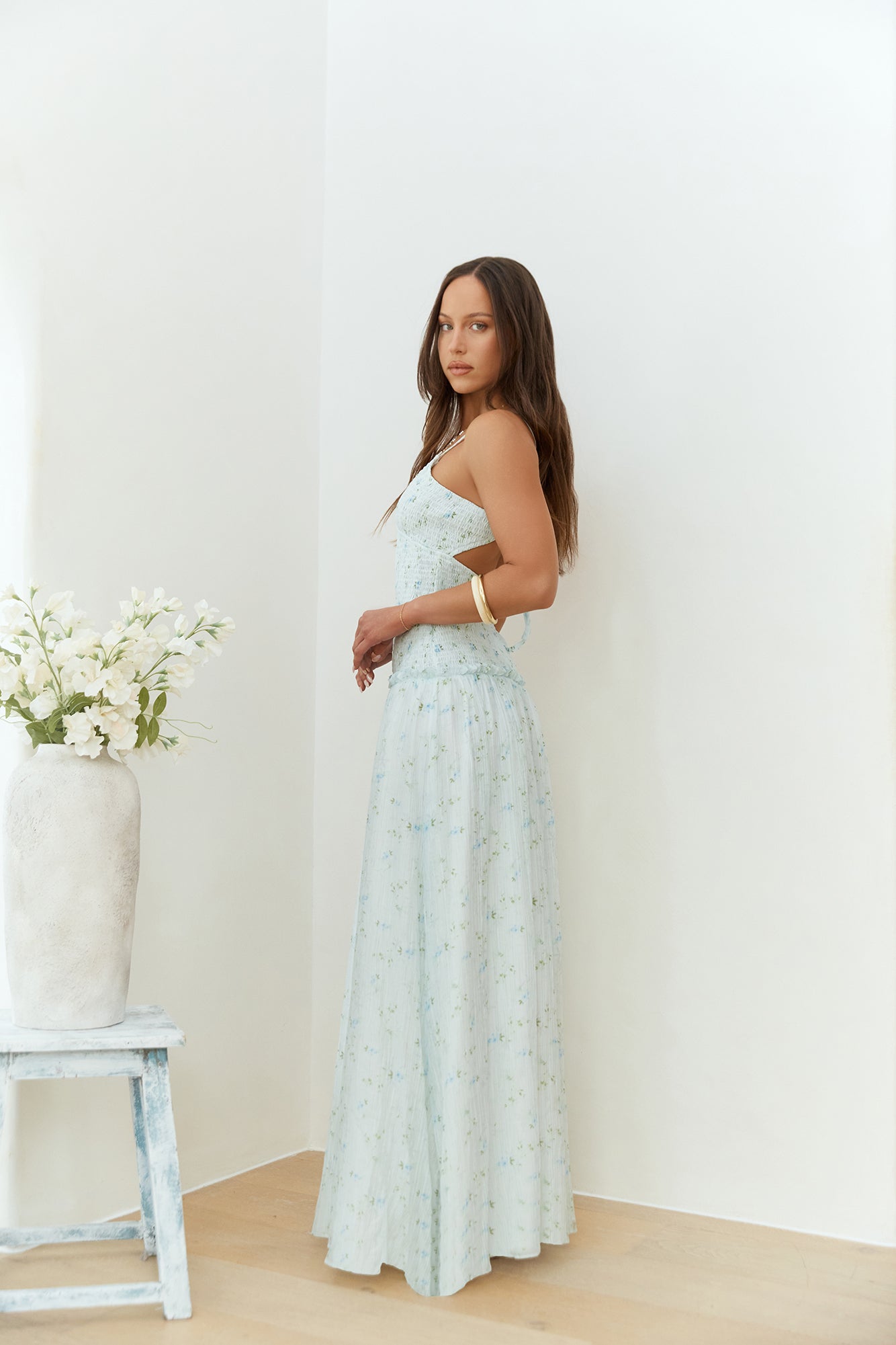 Among The Flowers Maxi Dress Blue