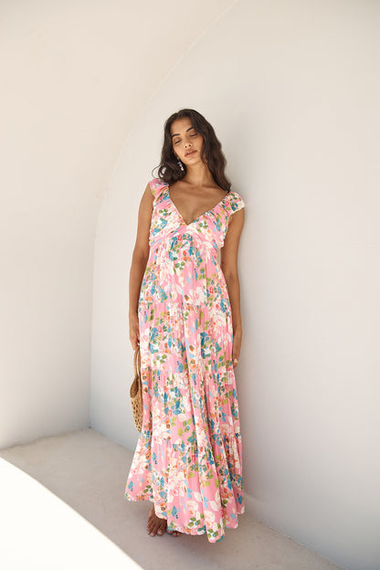 Blossoming Love Maxi Dress Pink
