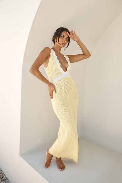 Lisbon Lover Knit Maxi Dress Yellow
