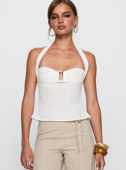 Isabetta Halter Top White