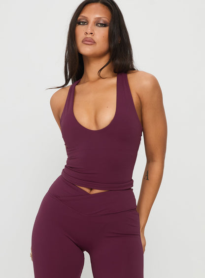 Fast Track Longline Active Tank Top Plum
