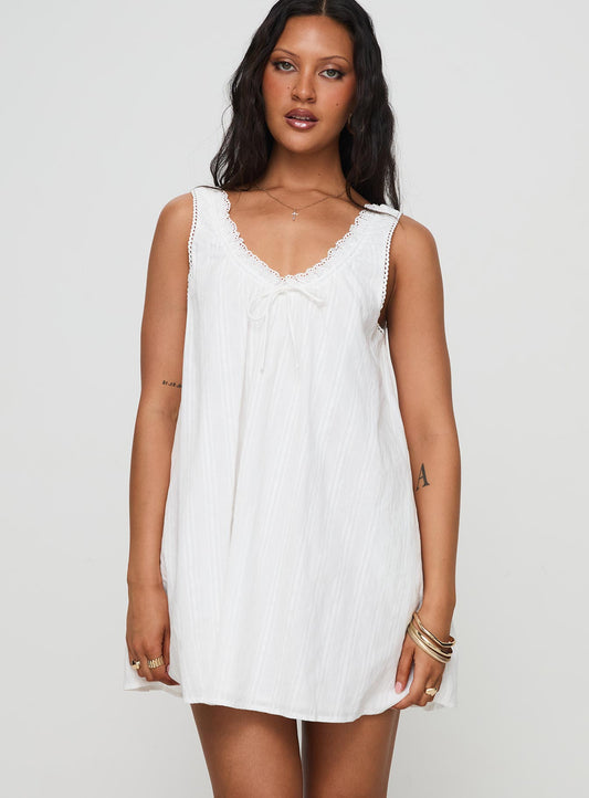 Antiquity Swing Mini Dress White Petite