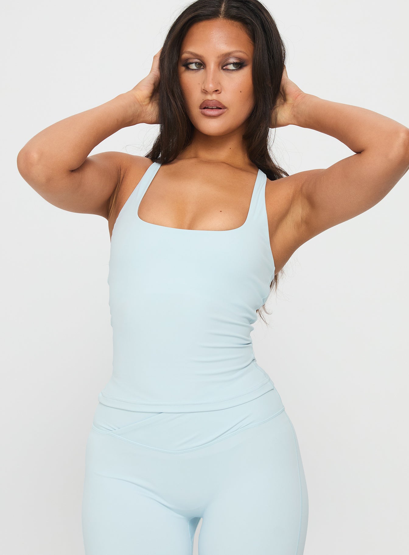 Layup Active Longline Cross Back Top Blue