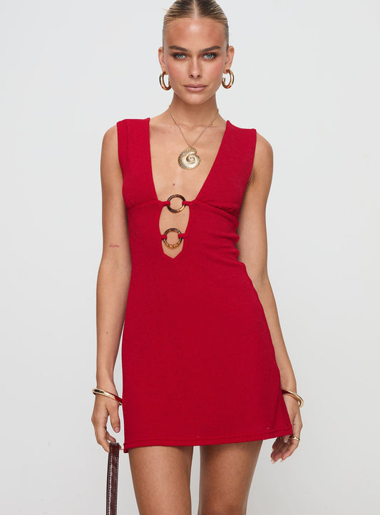 Steward Mini Dress Red Petite
