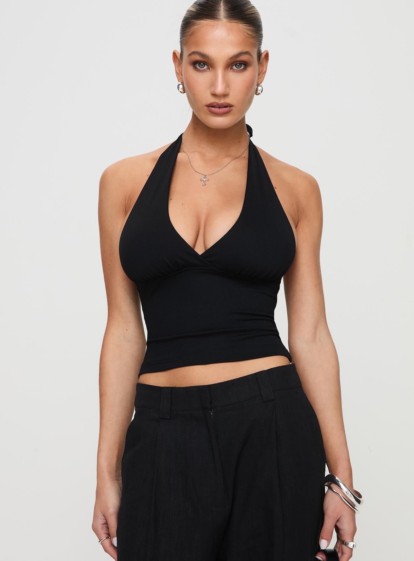 Whimsy Halter Top Black Petite