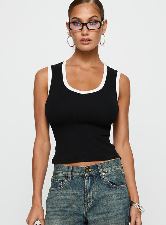 Start Me Up Top Black / White