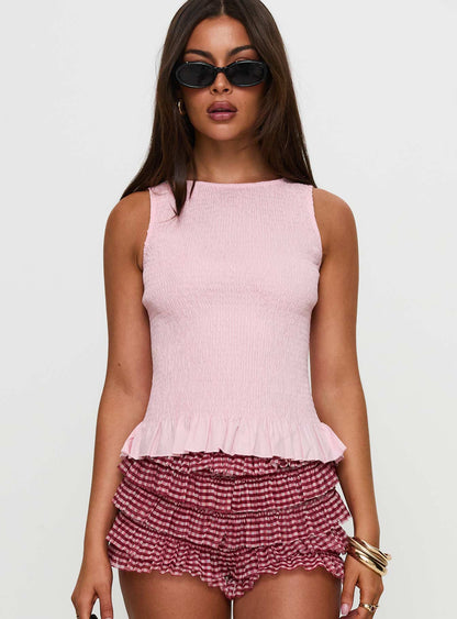 Chauntelle Ruched Top Pink
