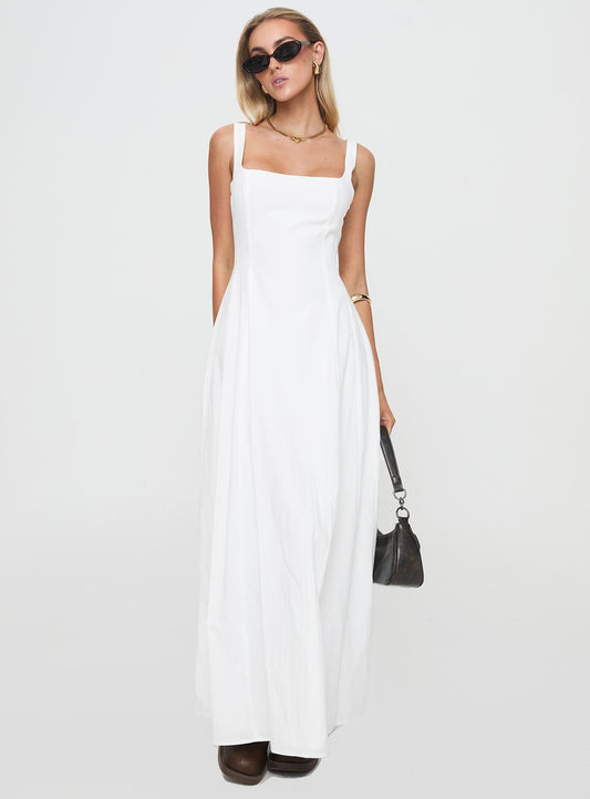 You Can Maxi Dress White Petite