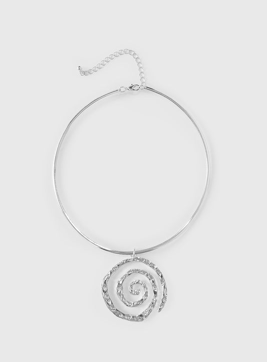 Top Of Mind Swirl Pendant Necklace Silver