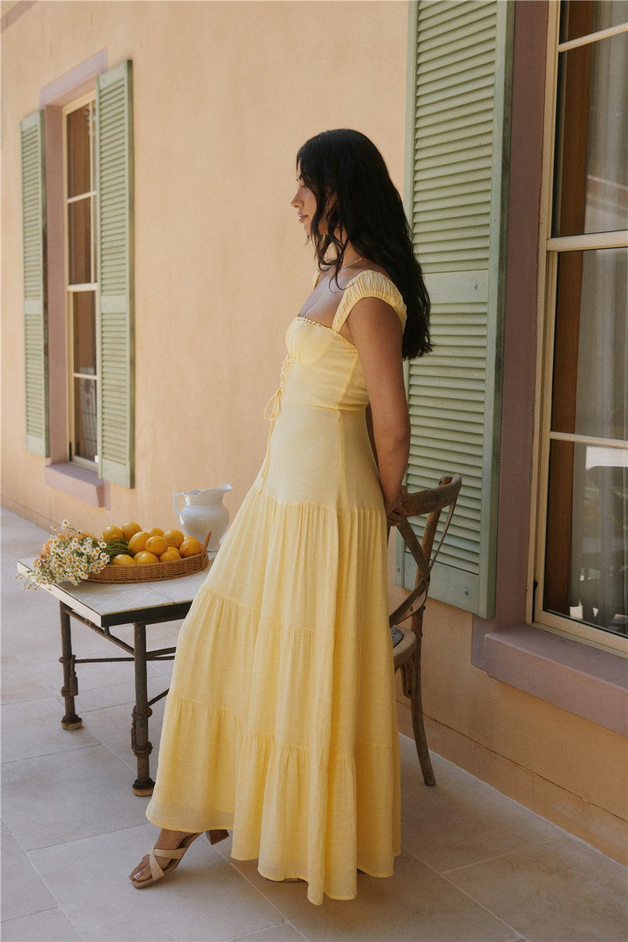 Crystal Waters Maxi Dress Yellow