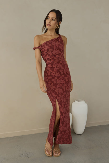 Breeze Of Pink Maxi Dress Wine