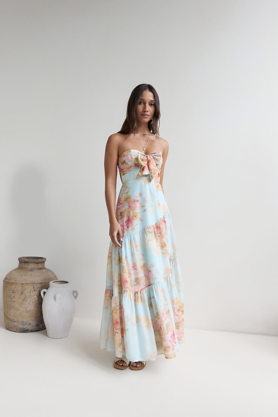 Beyond The Glow Strapless Maxi Dress Print