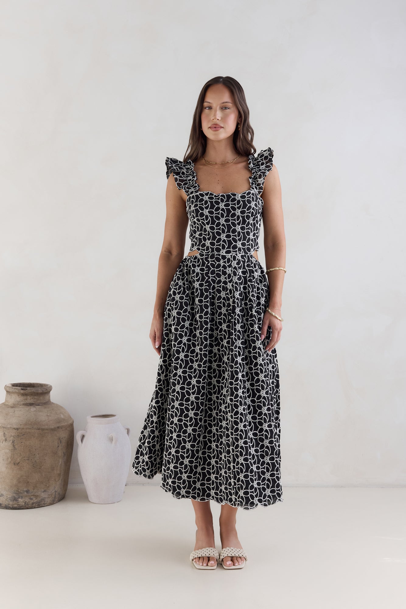 Uncharted Bliss Midi Dress Black