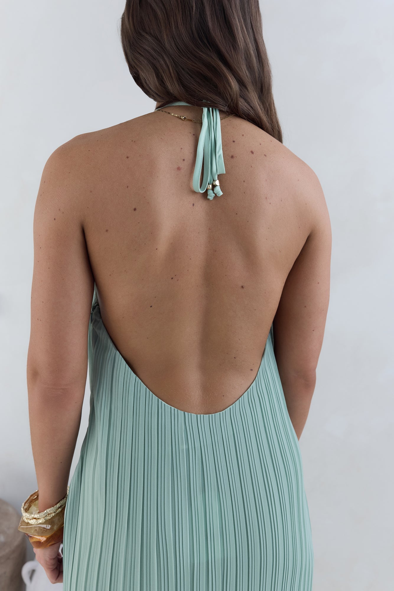 Coastal Euphoria Halter Maxi Dress Green