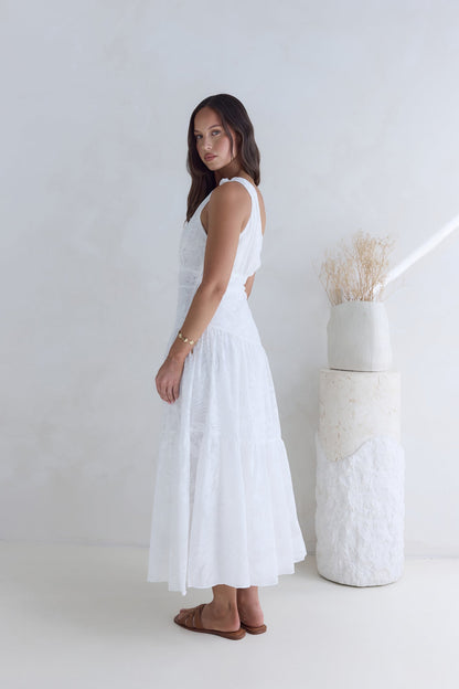 Snowy Mountain Maxi Dress White