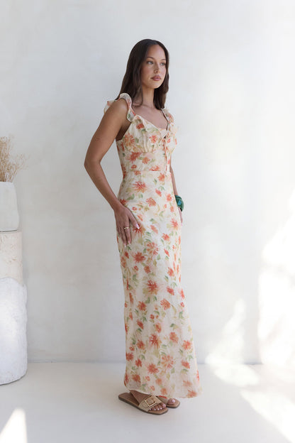 Glimmer Glide Maxi Dress Orange