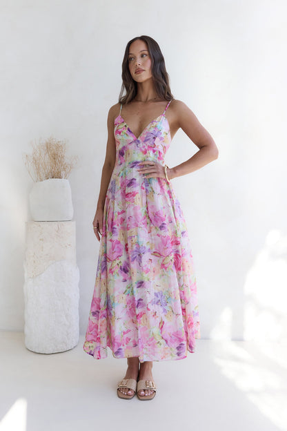 Tides Of Colour Midi Dress Print