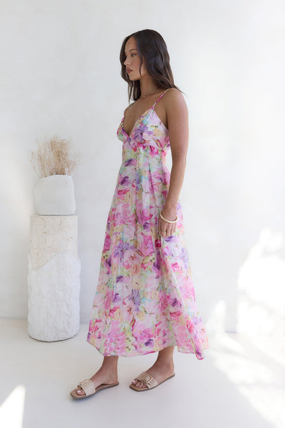 Tides Of Colour Midi Dress Print